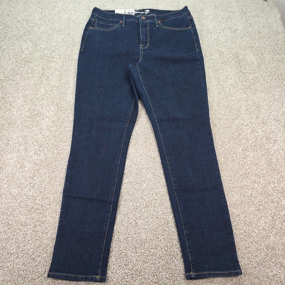 Seven7 Womens High Rise Skinny Jeans Argon Dark Wash Stretch Denim Size 10 NEW